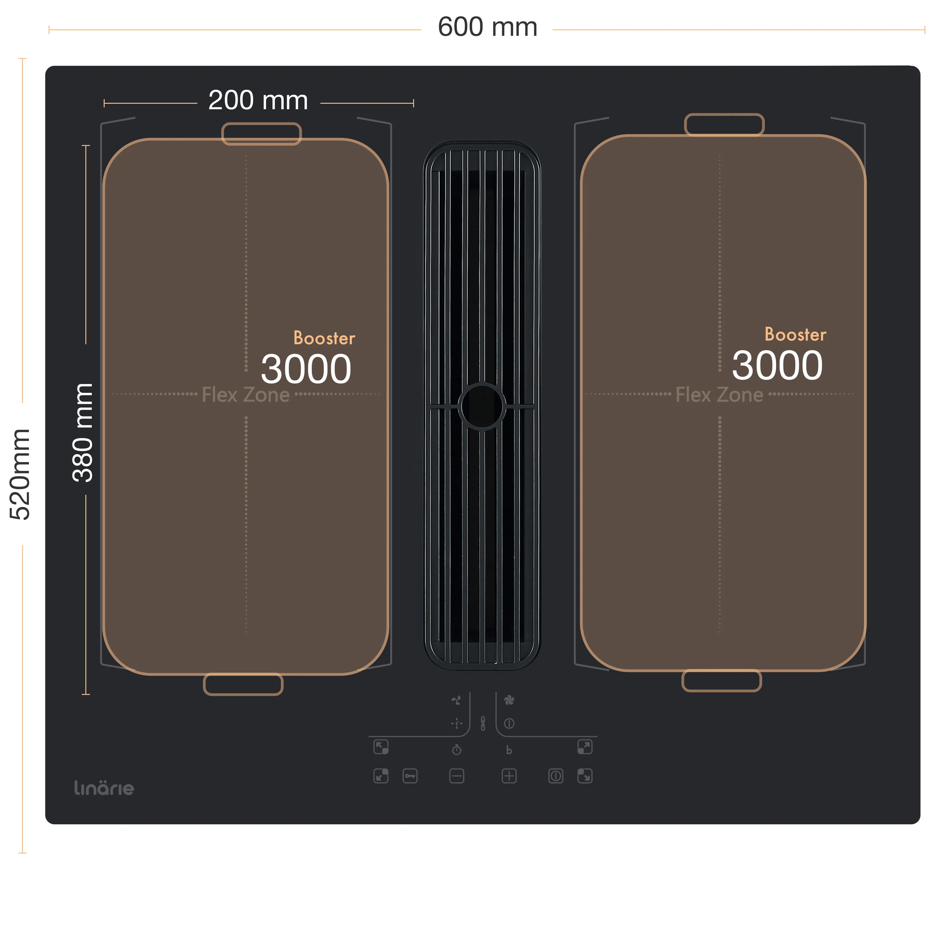 NEW! Bruz 60cm Dual Flex Zone Induction Cooktop with Integrated Ventilation System RF6012FLEX - Image 15