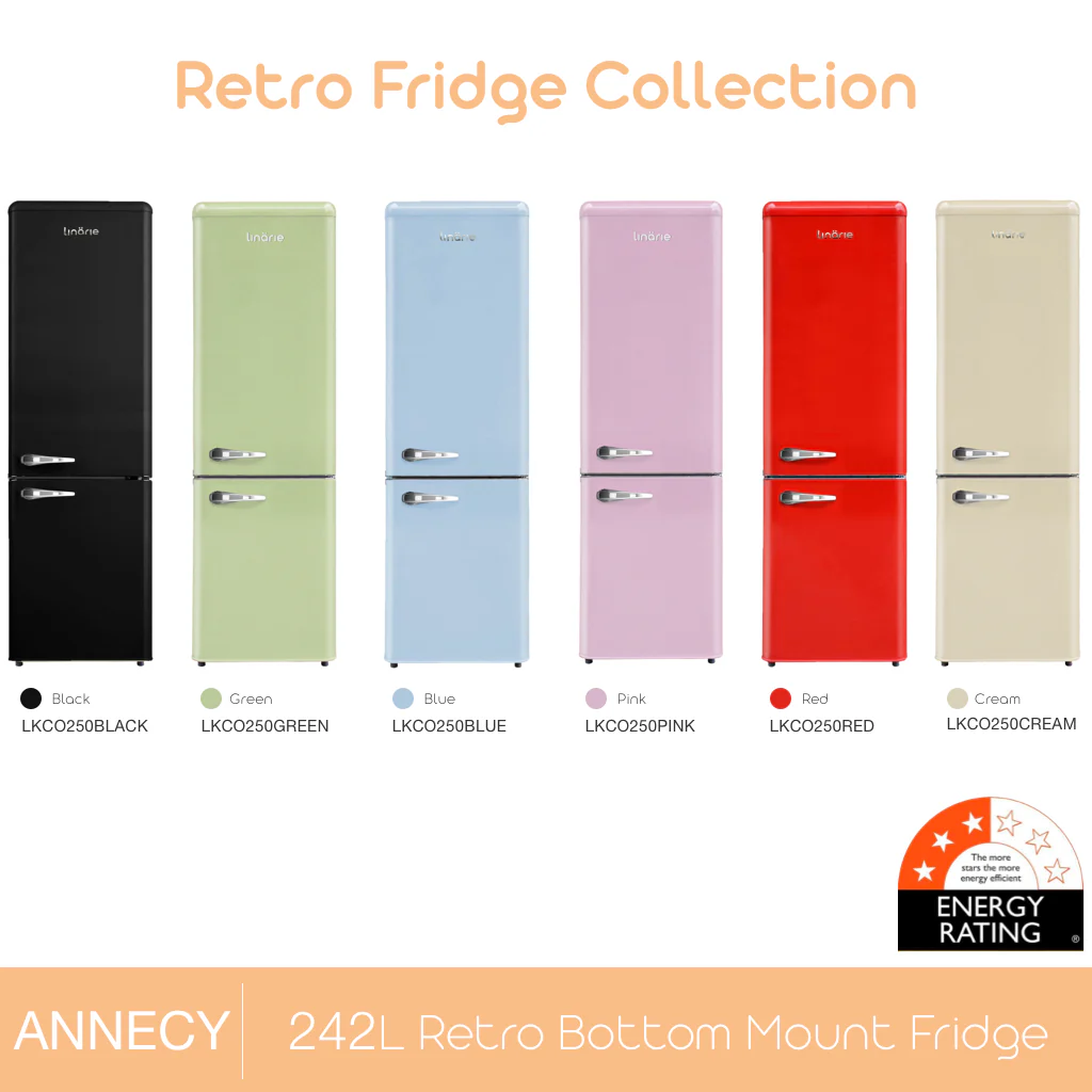 Annecy 242L Retro Bottom Mount Fridge Green LKCO250GREEN - Image 13