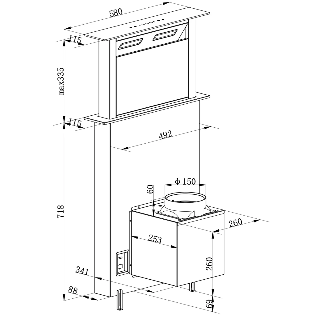 Marseille 60cm Downdraft Extractor Rangehood RAHP6X - Image 9